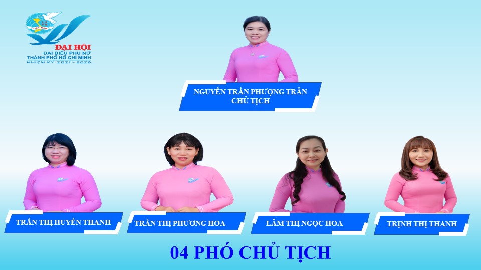 Chủ tịch và các Phó Chủ tịch Hội Liên hiệp Phụ nữ TPHCM hiệm kỳ 2021 2026